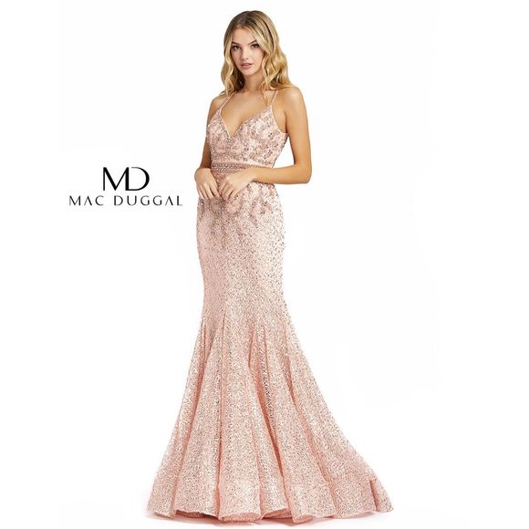 NWT MAC DUGGAL WOMENS EMBELLISHED MAXI EVENING DRESS $798